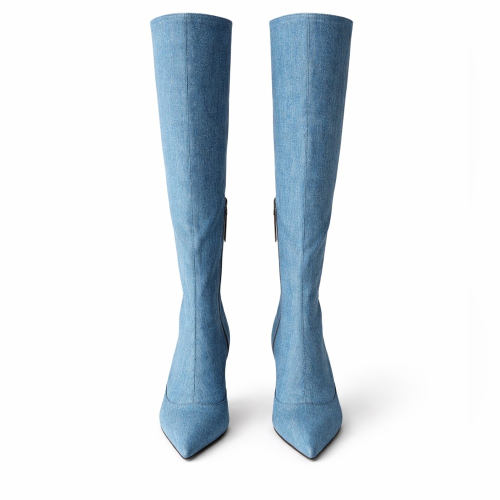 Vicini Italian Denim Boots 38.5 8 8.5 - Picture 2 of 8